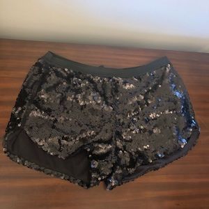 Zara black sequin shorts